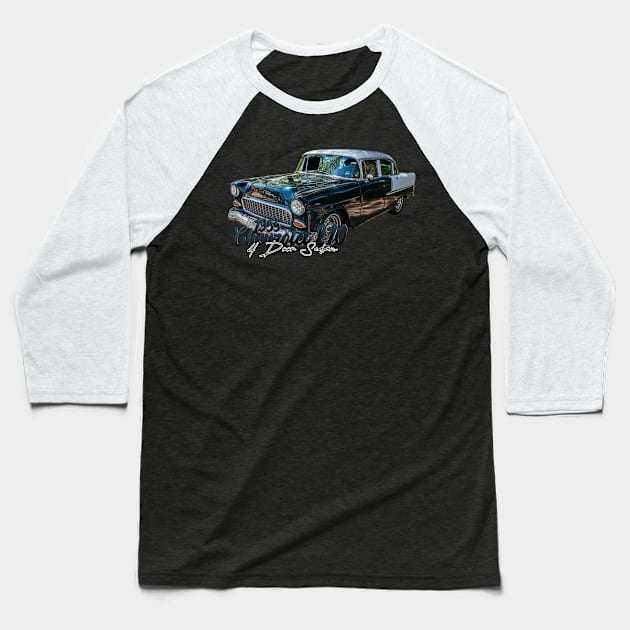 1955 Chevrolet 210 4 Door Sedan Baseball T-Shirt by Gestalt Imagery